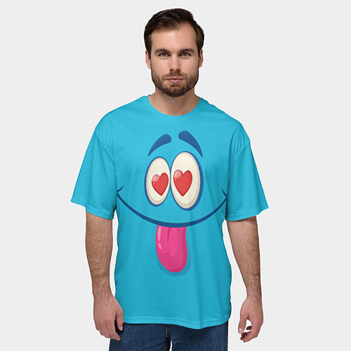 Мужская футболка оверсайз Влюблённый взгляд / 3D-принт – фото 3