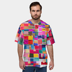 Футболка оверсайз мужская Разноцветные лоскутки, цвет: 3D-принт — фото 2