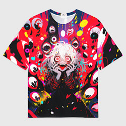 Футболка оверсайз мужская Сумасшедшая аниме девочка от нейросети, цвет: 3D-принт