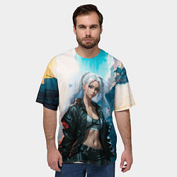 Футболка оверсайз мужская Боевая девушка, цвет: 3D-принт — фото 2