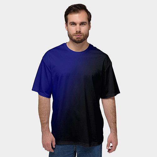 Мужская футболка оверсайз Градиент ультрамарин / 3D-принт – фото 3