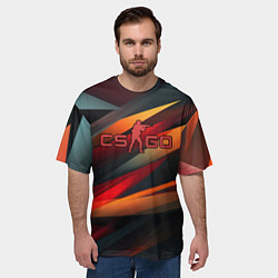 Футболка оверсайз мужская CS GO abstract logo, цвет: 3D-принт — фото 2