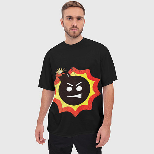 Мужская футболка оверсайз Serious Sam logo / 3D-принт – фото 3