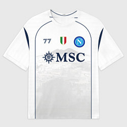 Футболка оверсайз мужская Хвича Кварацхелия Наполи форма 2324 гостевая, цвет: 3D-принт