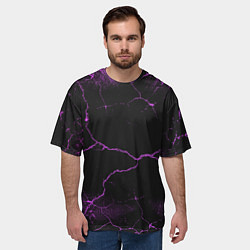 Футболка оверсайз мужская Молнии - неон, цвет: 3D-принт — фото 2
