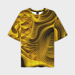 Футболка оверсайз мужская Объемная желтая текстура, цвет: 3D-принт