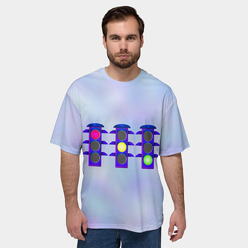 Мужская футболка оверсайз Светофор / 3D-принт – фото 3
