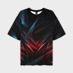 Футболка оверсайз мужская Black red abstract, цвет: 3D-принт