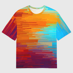 Футболка оверсайз мужская Цветной глитч, цвет: 3D-принт