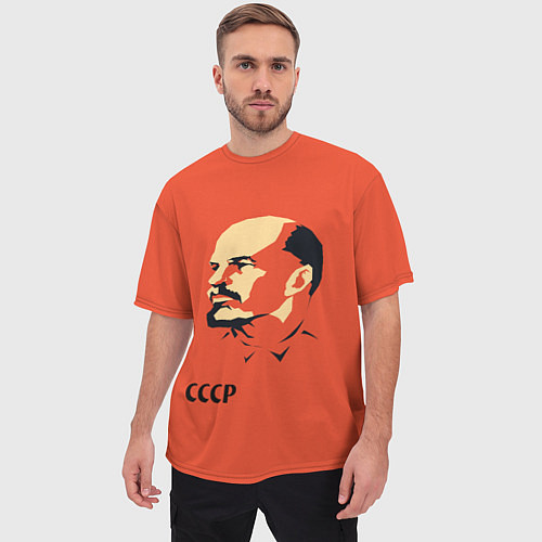 Мужская футболка оверсайз СССР Ленин жив / 3D-принт – фото 3