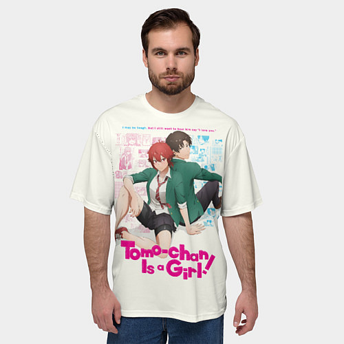 Мужская футболка оверсайз Tomo-chan Is a Girl / 3D-принт – фото 3