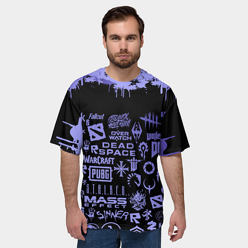 Мужская футболка оверсайз Games pattern / 3D-принт – фото 3