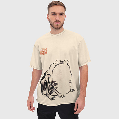 Мужская футболка оверсайз Лягушка - Ито Джакучу / 3D-принт – фото 3