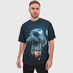 Футболка оверсайз мужская Космонавт планеты, цвет: 3D-принт — фото 2