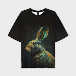 Мужская футболка оверсайз Магический кролик