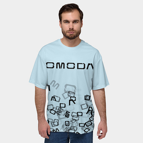 Мужская футболка оверсайз Omoda letters pattern / 3D-принт – фото 3