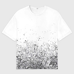 Футболка оверсайз мужская Абстрактный геометрический фон с трещинами и брызг, цвет: 3D-принт