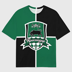 Футболка оверсайз мужская ФК Краснодар - эмблема, цвет: 3D-принт