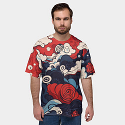 Футболка оверсайз мужская Узоры в Японском стиле, цвет: 3D-принт — фото 2