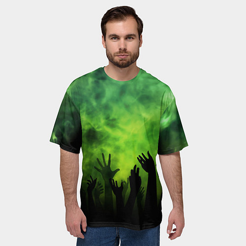 Мужская футболка оверсайз Зомби вечеринка / 3D-принт – фото 3