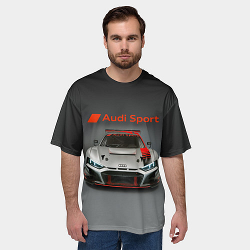 Мужская футболка оверсайз Audi sport - racing car - extreme / 3D-принт – фото 3