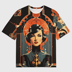 Футболка оверсайз мужская Стимпанк чародейка - retro girl, цвет: 3D-принт