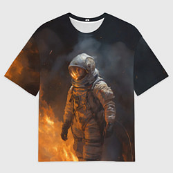 Футболка оверсайз мужская Огонь в космосе, цвет: 3D-принт