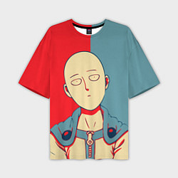 Футболка оверсайз мужская Saitama hero face, цвет: 3D-принт