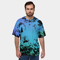 Футболка оверсайз мужская Неоновый абстрактный фон в граффити стиле, цвет: 3D-принт — фото 2