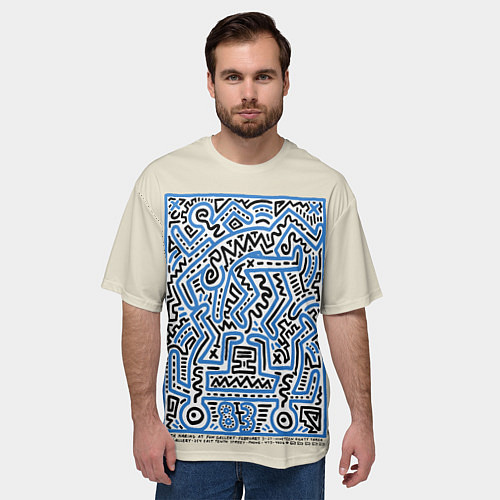 Мужская футболка оверсайз Кейт Харинг - 1983 / 3D-принт – фото 3