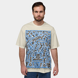 Футболка оверсайз мужская Кейт Харинг - 1983, цвет: 3D-принт — фото 2