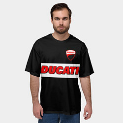 Футболка оверсайз мужская Ducati motors - черный, цвет: 3D-принт — фото 2