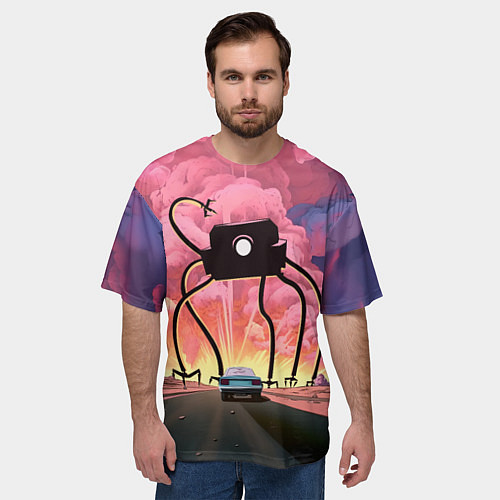 Мужская футболка оверсайз Робокалипсис / 3D-принт – фото 3