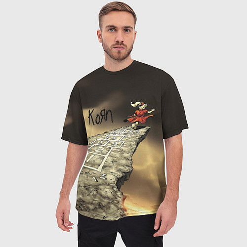 Мужская футболка оверсайз Korn обложка альбома Follow the Leader / 3D-принт – фото 3