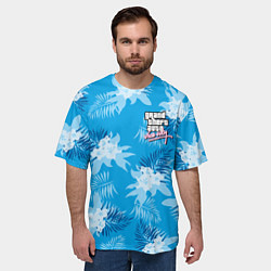 Футболка оверсайз мужская Цветочный паттерн - GTA vice city, цвет: 3D-принт — фото 2