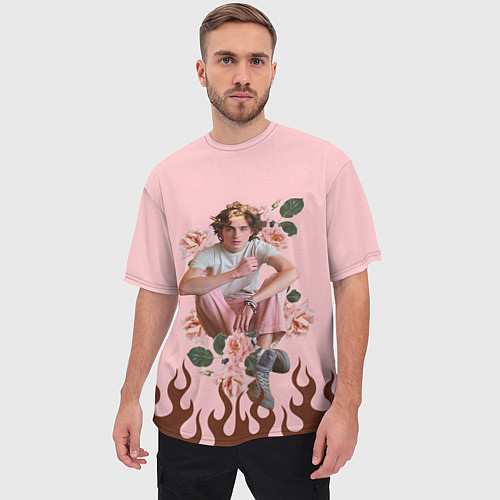 Мужская футболка оверсайз Тимоти в огне / 3D-принт – фото 3