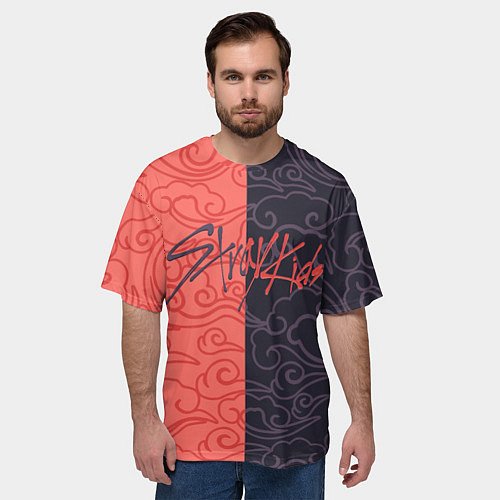 Мужская футболка оверсайз Strey Kids x Anime / 3D-принт – фото 3