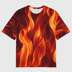 Мужская футболка оверсайз Пламя огня
