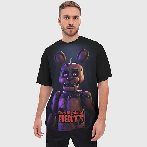 Мужская футболка оверсайз Five Nights at Freddys Bonnie / 3D-принт – фото 3