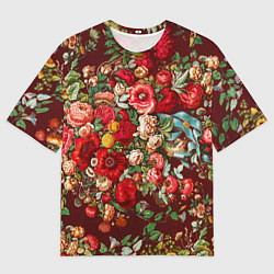 Футболка оверсайз мужская Платок цветочный узор, цвет: 3D-принт