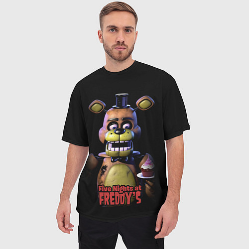 Мужская футболка оверсайз Five Nights at Freddy / 3D-принт – фото 3