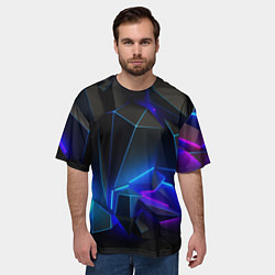 Футболка оверсайз мужская Неоновые частицы, цвет: 3D-принт — фото 2