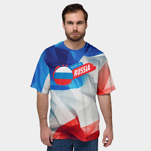 Мужская футболка оверсайз Made in Russia / 3D-принт – фото 3