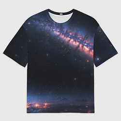 Мужская футболка оверсайз Млечный путь в звездном небе
