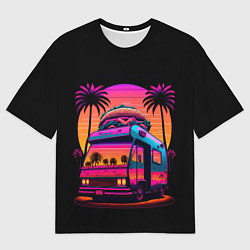 Футболка оверсайз мужская Синтвейв Бургер Ван, цвет: 3D-принт