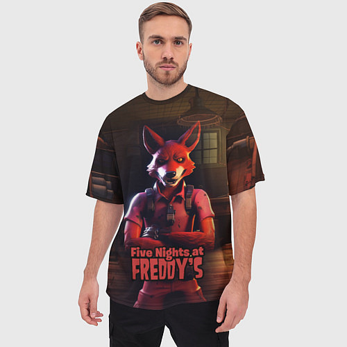 Мужская футболка оверсайз Five Nights at Freddys Mangle / 3D-принт – фото 3
