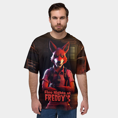 Мужская футболка оверсайз Five Nights at Freddys Mangle / 3D-принт – фото 3