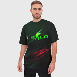 Футболка оверсайз мужская CSGO green logo, цвет: 3D-принт — фото 2