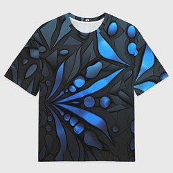 Футболка оверсайз мужская Black blue elements, цвет: 3D-принт
