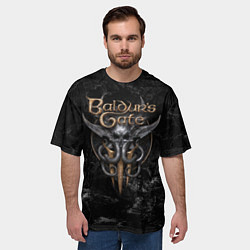 Футболка оверсайз мужская Baldurs Gate 3 dark logo, цвет: 3D-принт — фото 2